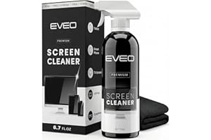 EVEO® Screen Cleaner Spray Kit (Streak-Free) TV Screen Cleaner for Smart TV, Lcd, LEd, Oled | Computer Screen Cleaner Spray and Wipe Microfiber Cloth - TV, Monitor, Laptop, iPad, Car - 6.7oz 1 Pack