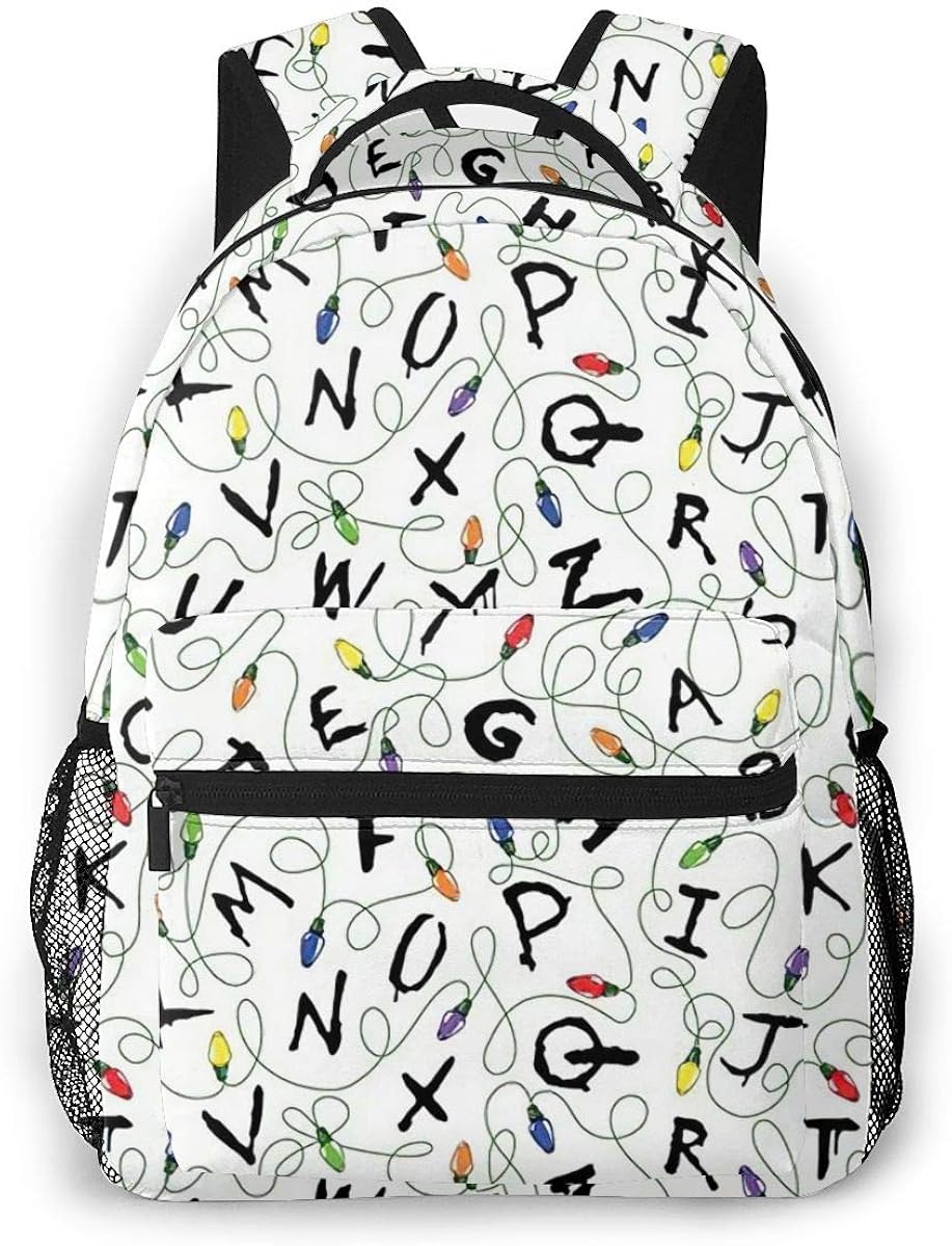 Backpack Alphabet School Bag Resistante Laptop Bookbag Lightweight