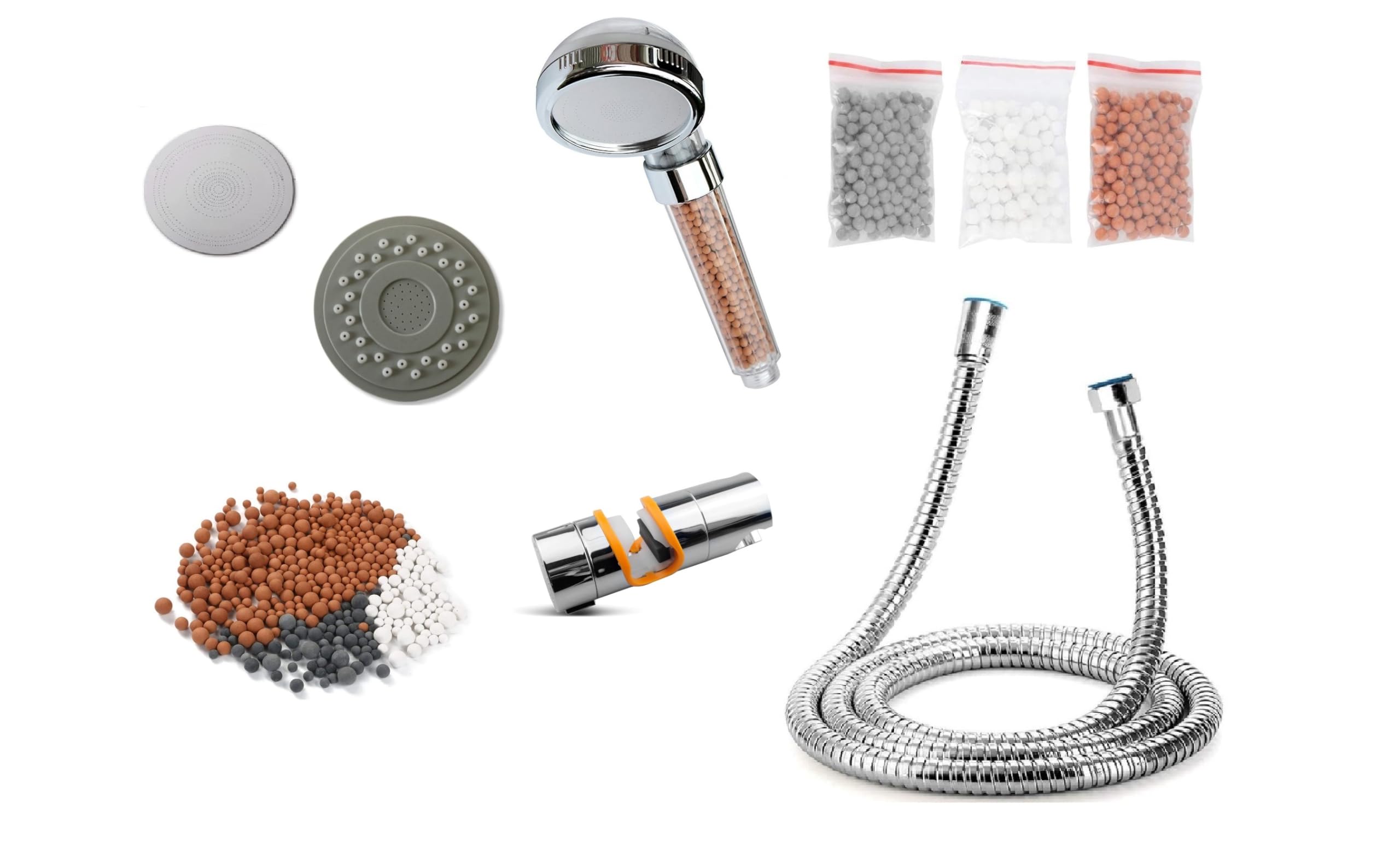 Ionic Shower Head with Hose 1,5 m/59in, 1 Mode Filtration Shower Spray