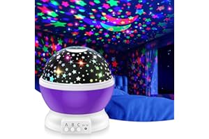 DEVRNEZ Toys for 2-12 Year Old Girls Wonderful Star Light Projector Toys for 3-10 Year Old Boys Quiet Rotating Night Lights Gifts for Age 4-9 Girl Bedroom Birthday Day Christmas Decor Toy (Purple)