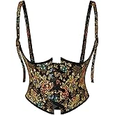 Scarlet Darkness Corset Belt for Women Renaissance Underbust Corset Floral Lace Up Boned Waist Belts