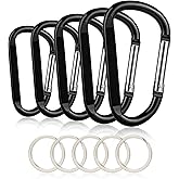 Carabiner Caribeaner Clip,Extra Large 4" Aluminum Carabeaner Keychain Hook,Spring Snap Key Chain Clip