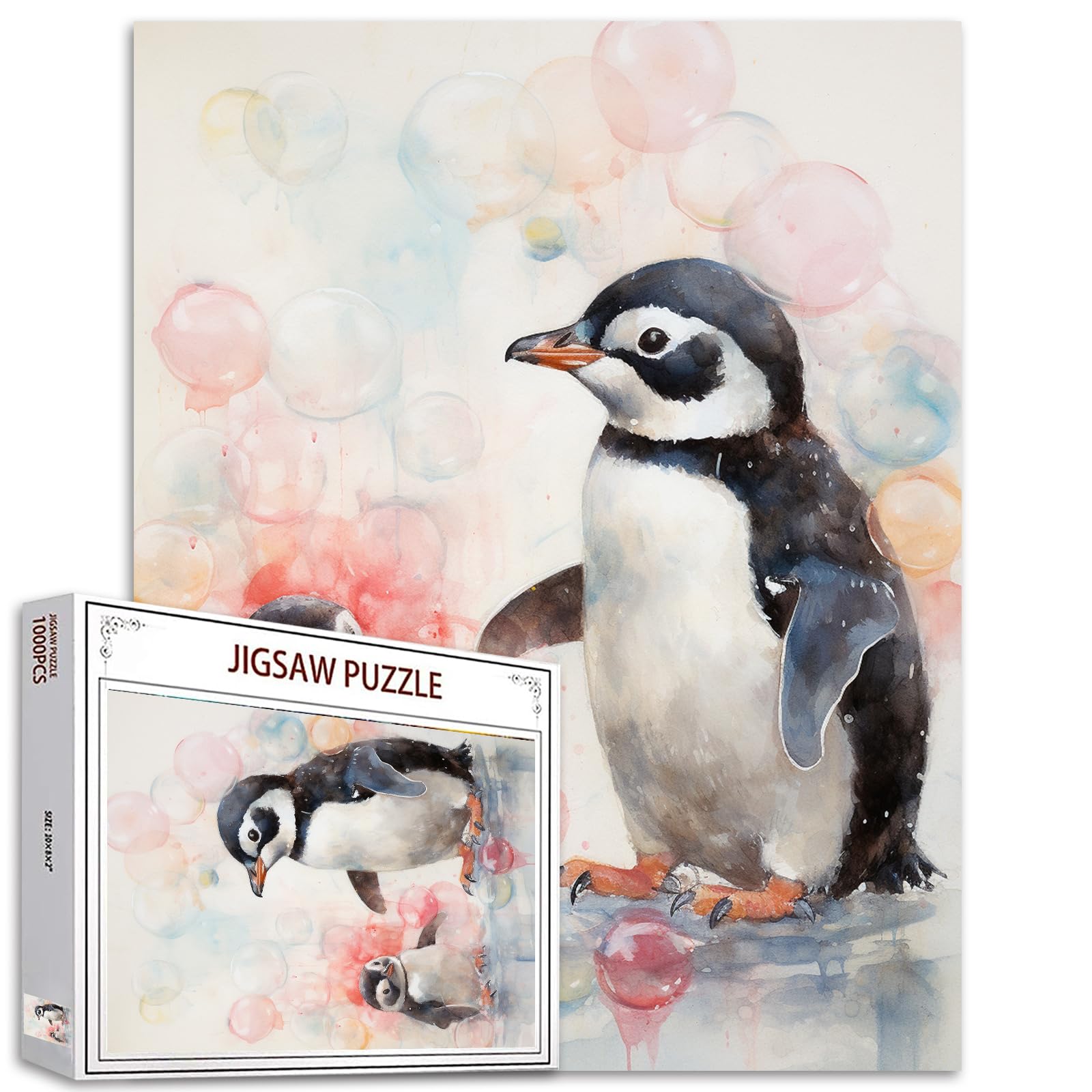 Tucocoo Cute Penguin Jigsaw Puzzle for Adults, 1000 Pieces, Colorful Puzzle for Home Decoration, Gifts, Family Jigsaw Puzzle, Perfect for Game Nights, 27x20 Inches