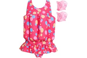 Summshall Baby Girls Swimsuit with Floatation Toddler One Piece Swimsuits Kids Swim Vest Swimwear Float Suit