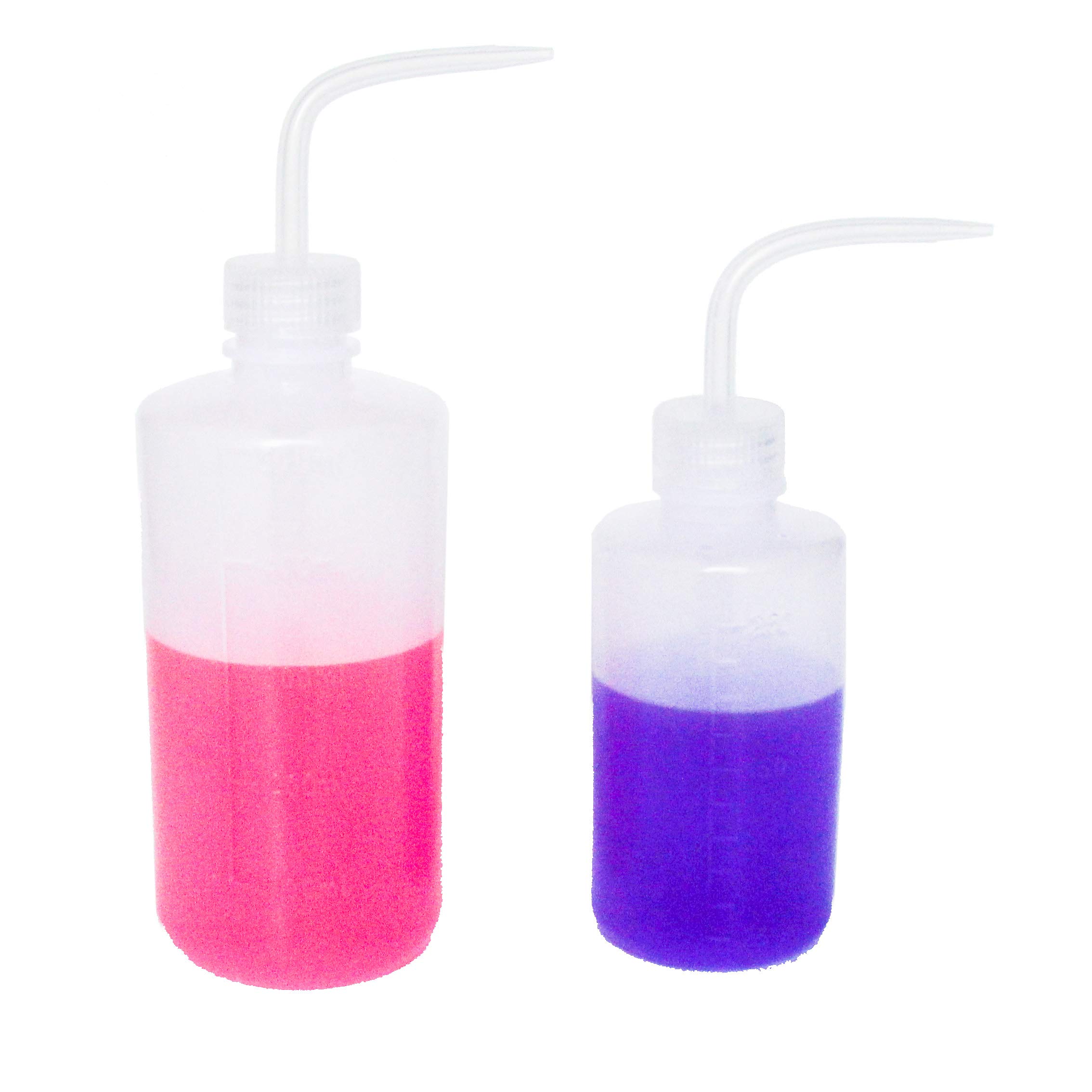Safety Wash Bottle, 250ml/500ml Squeeze Bottle, Narrow Mouth, Plastic (2 Bottle)