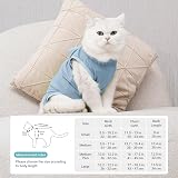 Avont Cat Recovery Suit Post Surgery Elizabethan Collar Alternative Blue M view 6
