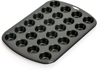 Prochef 24 Cup Mini Muffin Tray Non-Stick Carbon Steel 38x26 cm Black