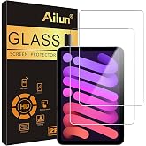 Ailun Screen Protector for iPad Mini 7 &amp; 6, 2 Pack, 8.3 Inch, Case Friendly | Mini 7 A17 Pro 7th Gen 2024, Mini 6th Gen 2021 Release, Tempered Glass, 2.5D Edge