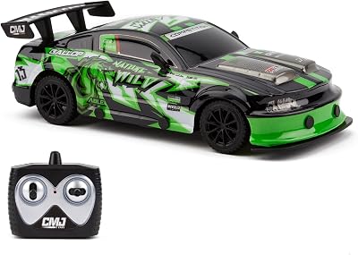 CMJ RC Cars Road Rebel Green Machine 1:24 Scale High Speed Remote Car 12 KMH