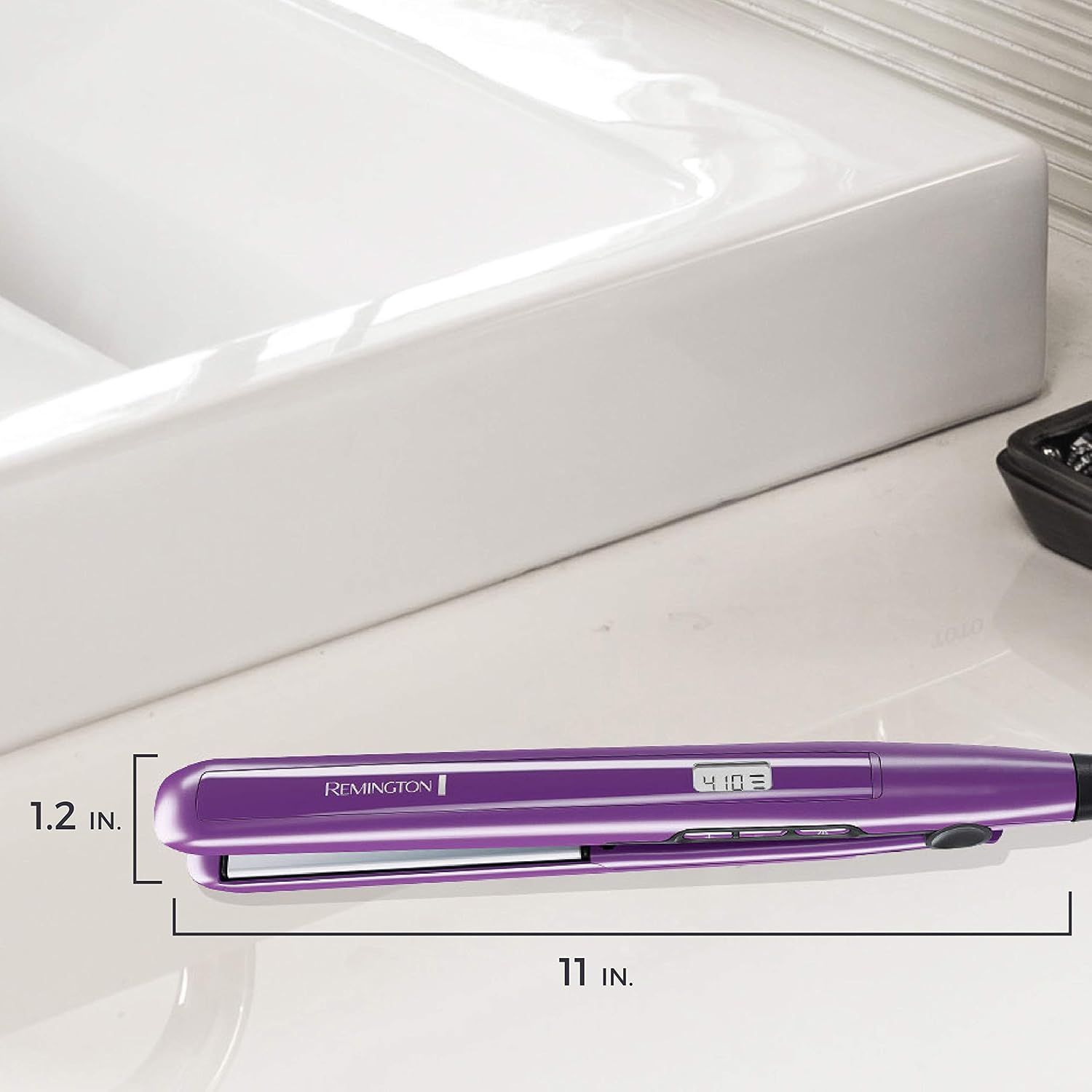 Remington S5500 1" Anti-Static Flat Iron with Floating Ceramic Plates and Digital Controls, Hair Straightener, Purple: Beauty