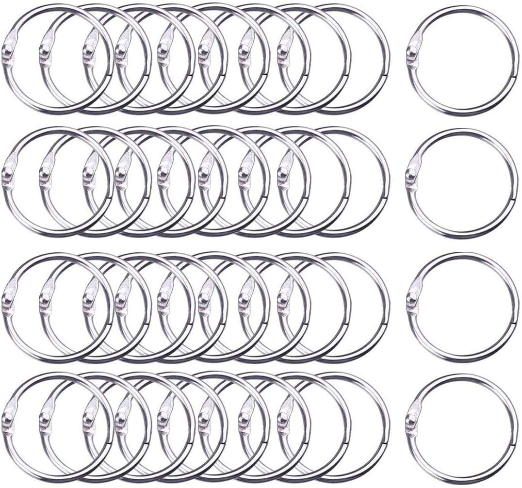 VOARGE Pack of 100 Book Rings, Binder Rings, Metal Loose Leaf Book Rings, Key Rings for Scrapbook, Album, Crafts (Size 25 mm)