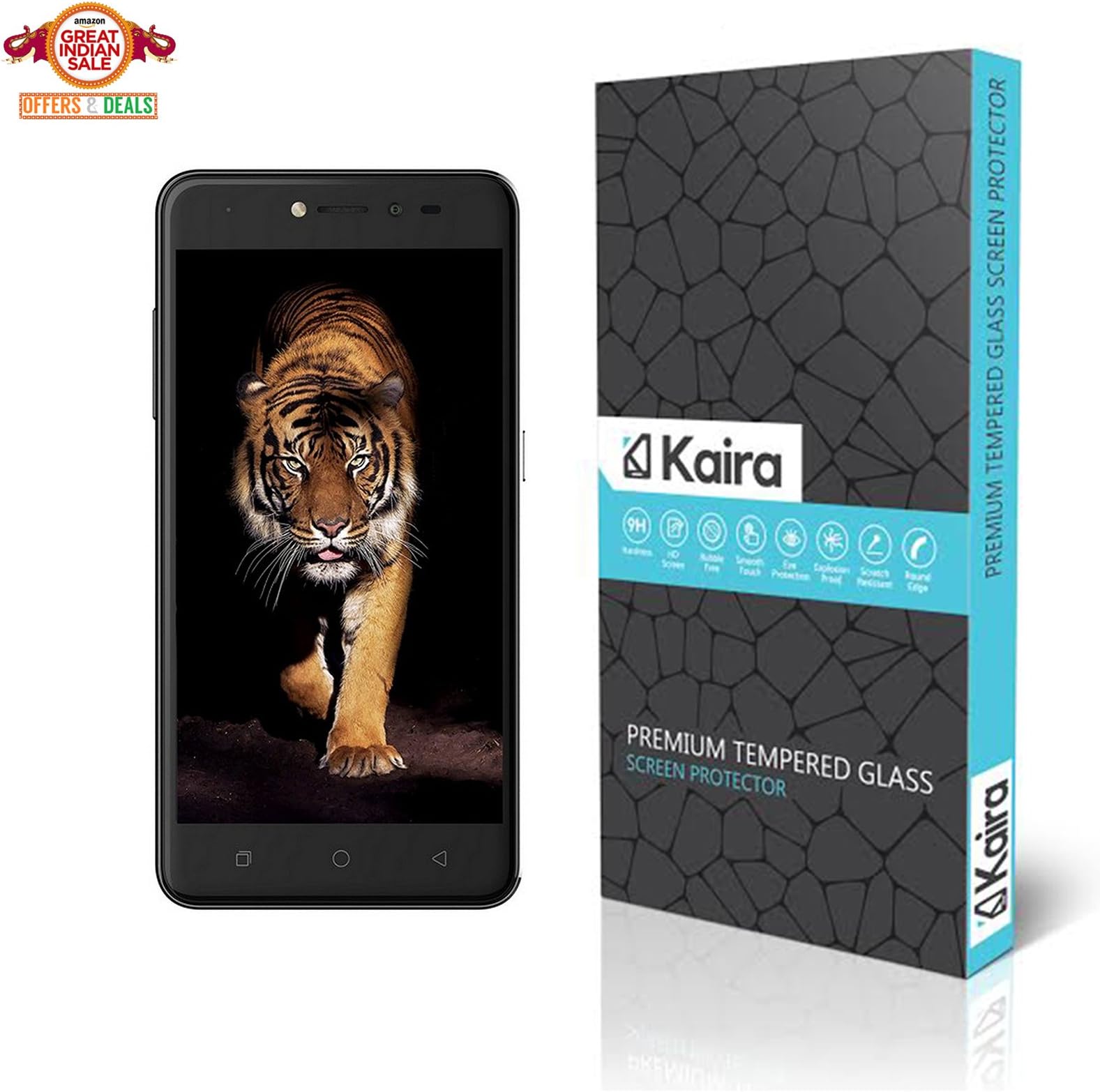 Kaira Pro+ Tempered Glass Screen Protector For Coolpad Note 3 Lite 5 Inch (Clear HD)