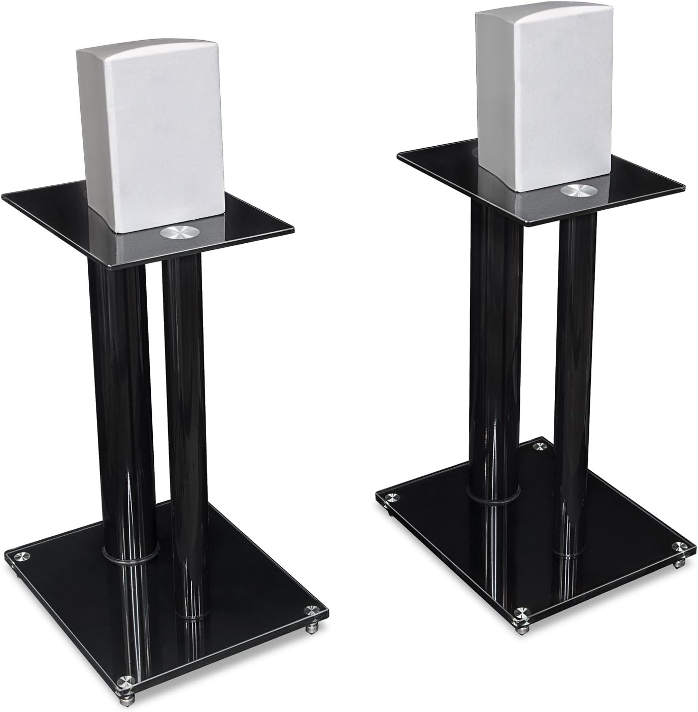 monoprice glass floor speaker stands