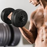 Yaheetech Adjustable Dumbbells 15KG Pair 8 Weight Plates Spinlock Collars view 2