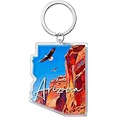 Arizona Souvenirs State Keychain - Durable Key Ring And Key Holder For Gifts,Souvenirs From Usa,Spot M
