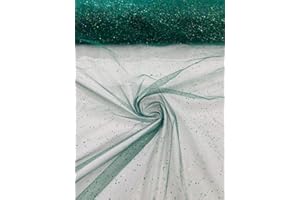 GENERIC Backdrop King Inc, Glitter Tulle Fabric Shimmer/Tulle Glitter for Dresses/Mesh Glitter Fabric/Costume Fabric/Wholesale (3 Yards, Hunter Green)