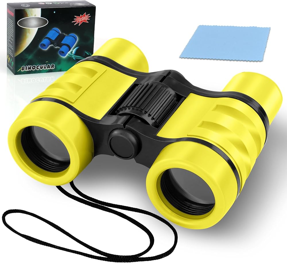 OSDUE 4x30 Kids Binoculars Telescope Yellow Educational Outdoor Toys