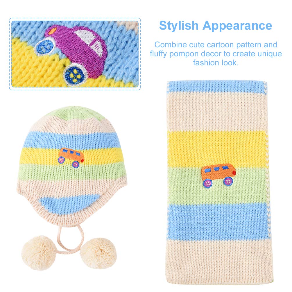 VBIGER Kids Winter Hat Scarf Gloves Knitted Set Aged 1-5