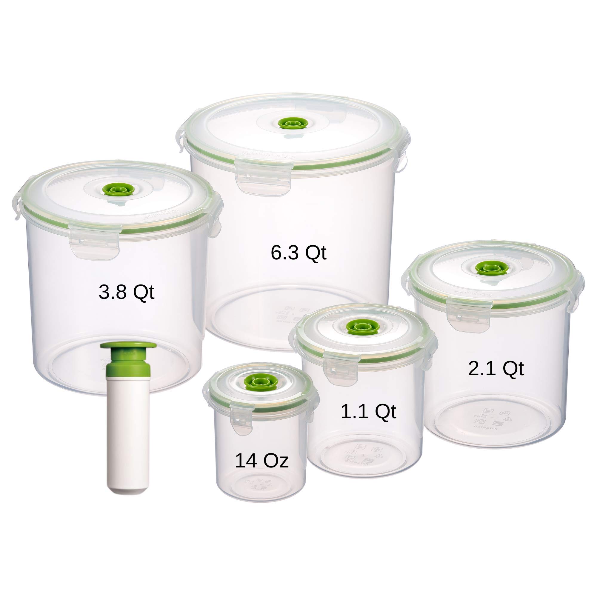 Mua 11 Piece Vacuum Seal Food Storage Container Set, Canister Cylinder