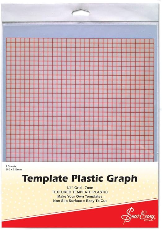 Sew Easy ER397 Plastic Printed Graph Template 7mm Grid 280 x 215mm
