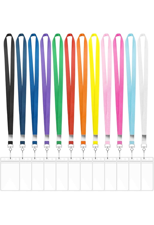 4 Pack - Cute Polka Dot Fashion Lanyard For ID Badges & Keys - Features Keychain And Trigger Snap Hook ID Clasp - Soft Feel And Safety Breakaway By