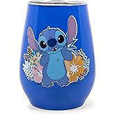 Disney's Lilo & Stitch Stainless Steel Travel Tumbler With Leakproof Lid | Insulated Double-Walled Cold Cup | Holds 10 Ounces