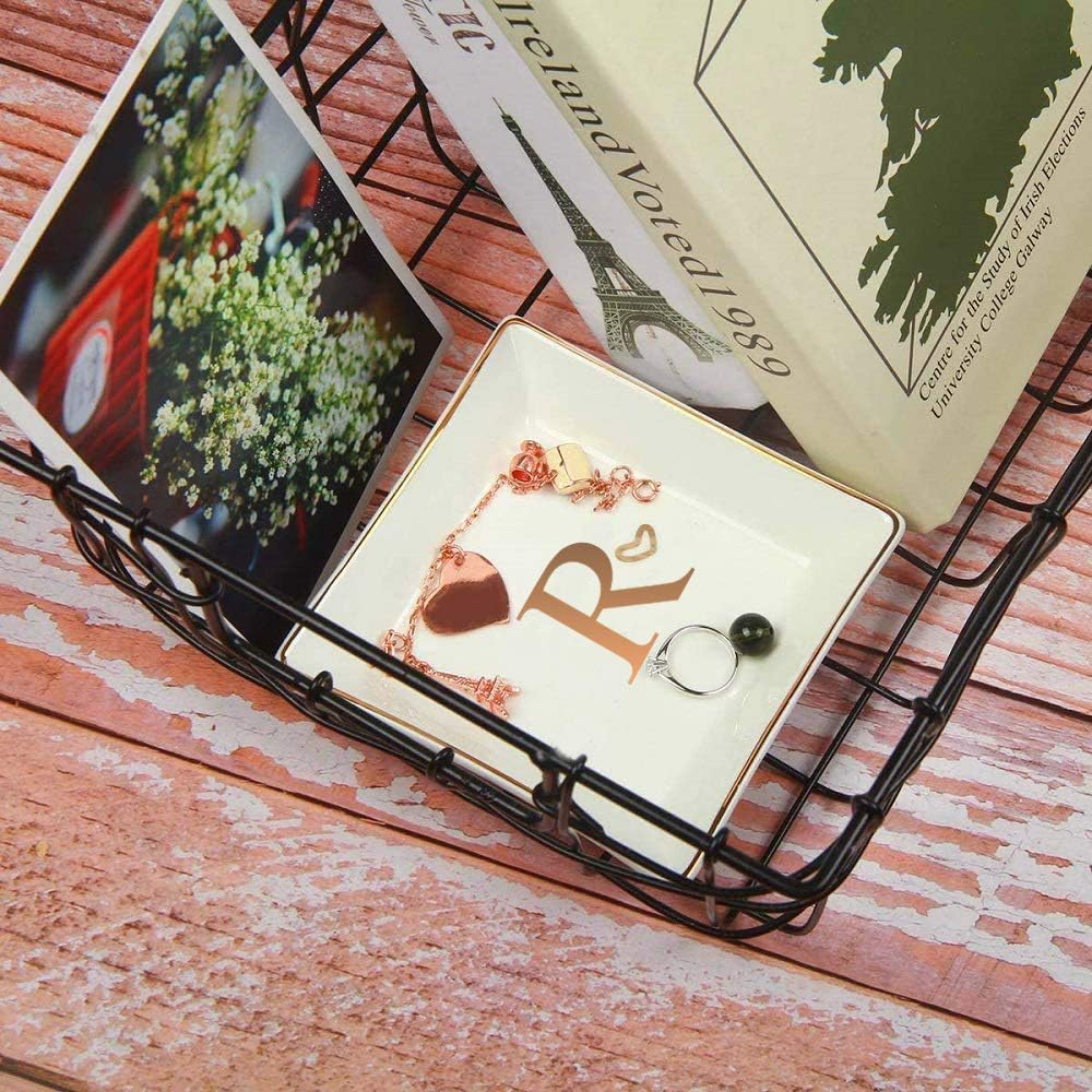 top brands sell cheap ANOTION Jewelry Tray Ring Dish with Initial