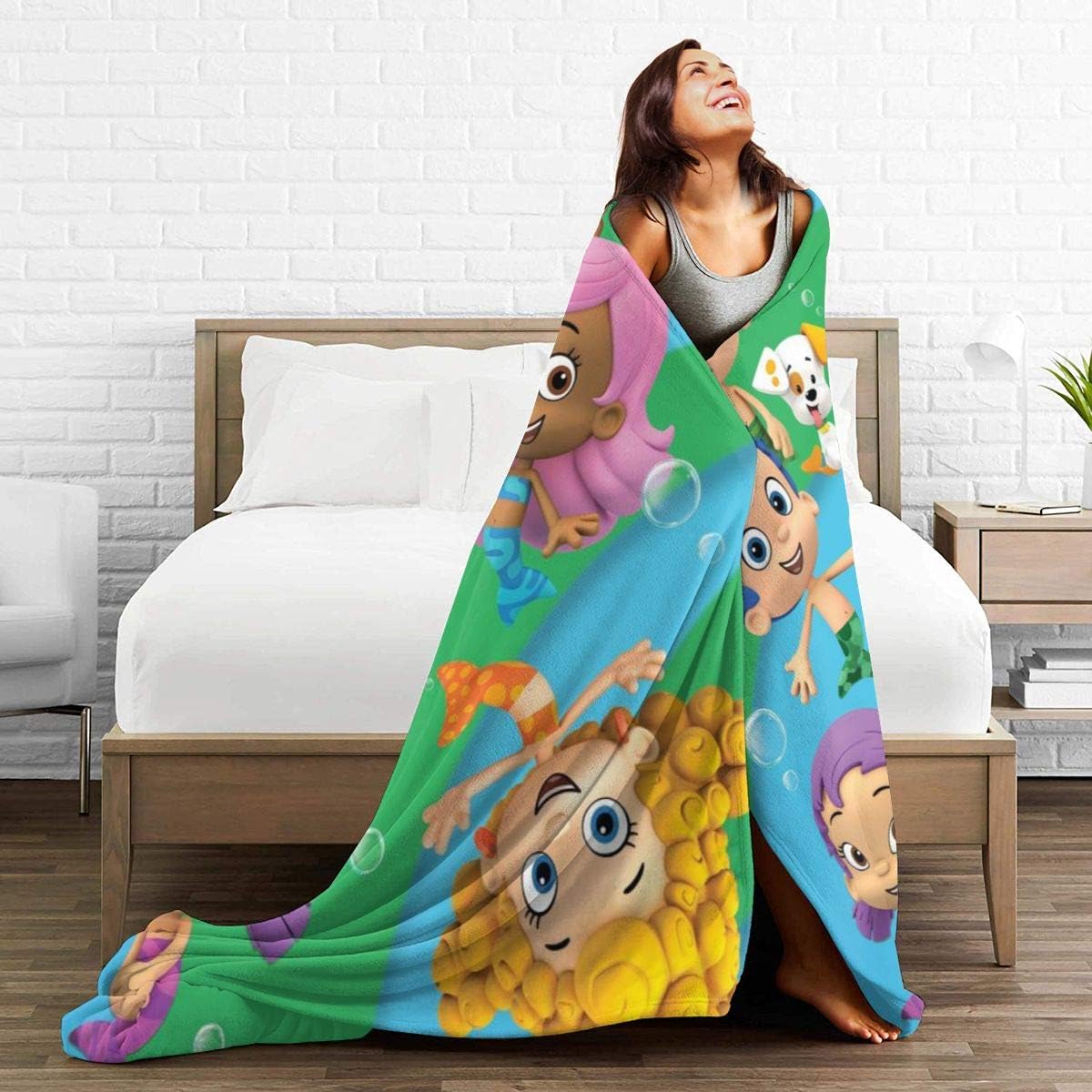 Amazon Com Josephhenkle Soft Micro Fleece Blanket Bubble Guppies Plush Throws Blanket For Children Kids Boys Girls For Bed Sofa Couch Chair Car Travel Beach Lightweight For All Season Gift 50 X40 Home
