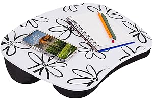 LAPGEAR MyStyle Portable Lap Desk with Cushion - Brushed Flower - Fits up to 15.6 Inch Laptops - Style No. 45308