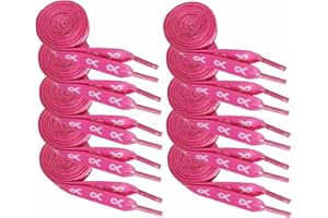 cogont Breast Cancer Awareness Shoelaces 45Inch Pink Ribbon Shoelace For Runners And Marathons Athletic Strings Sneaker