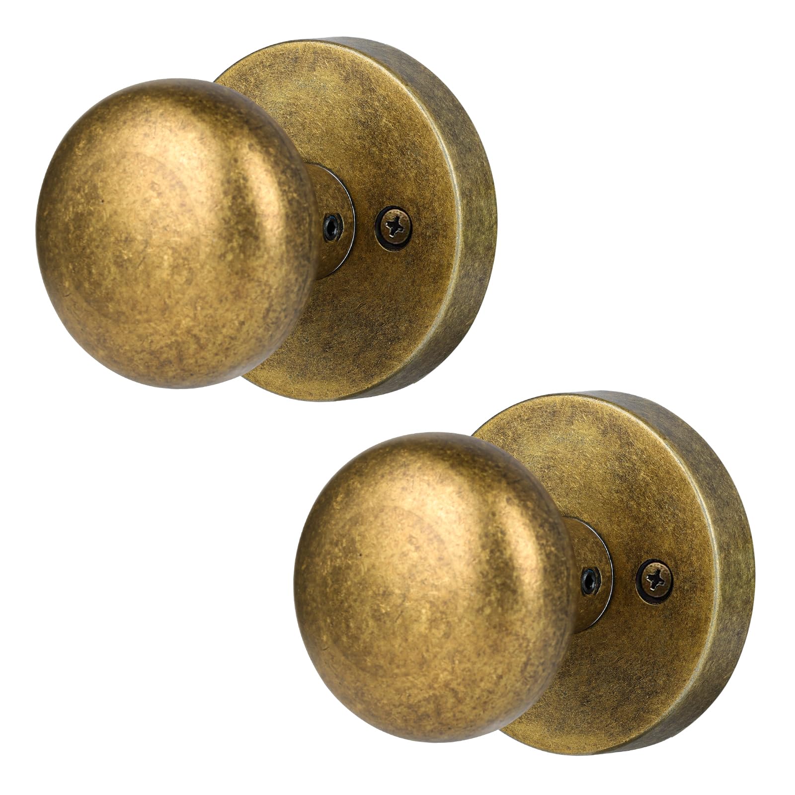 Photo 1 of Dummy Door Knobs Interior, Antique Brass Bronze Door Knobs, Vintage Non-Locking Inactive Door Handle for Closet and Bifold, 2 Pack