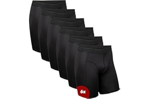 DANISH ENDURANCE Men's Performance Boxer Briefs (6-Pack) – Moisture-Wicking, Quick-Dry Comfort with Extra-Long Fit