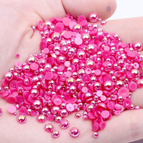 Mixed Size 2/3/4/5/6mm 1000Pcs Imitation Pearls Bead Half Round