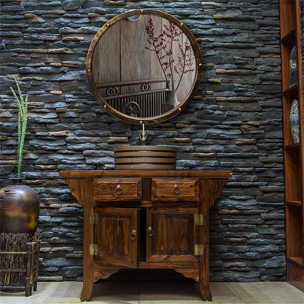 Spiegel Mirror JIE AJS Makeup Retro Metall Eisen Rahmen Badezimmer