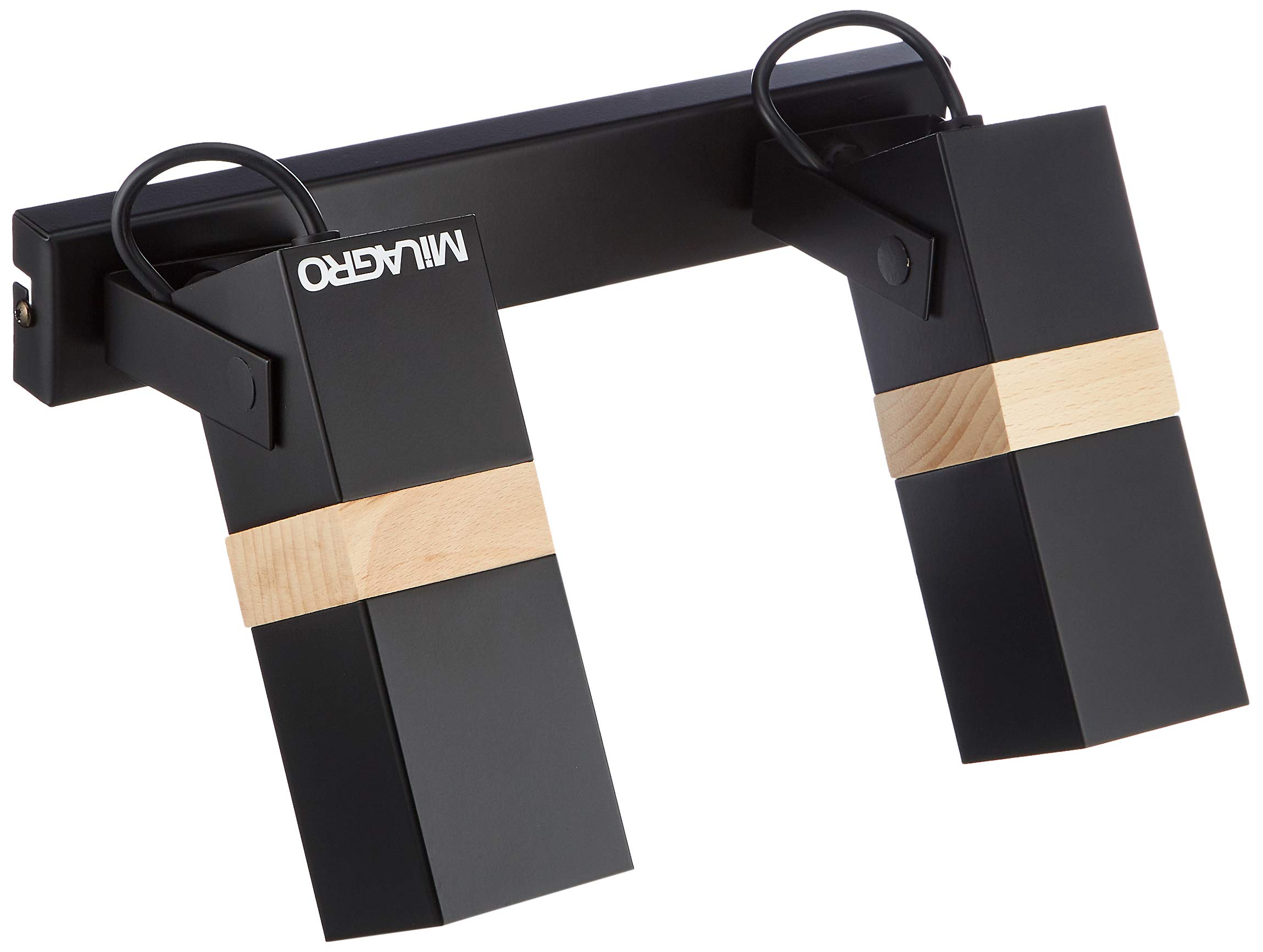 Homemania Spotlight, Metal, Black, Wood