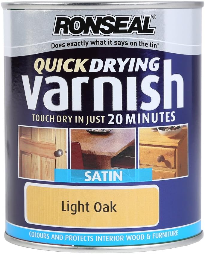 Ronseal Quick Dry Varnish Satin Light Oak 750ml Amazon.co.uk DIY & Tools