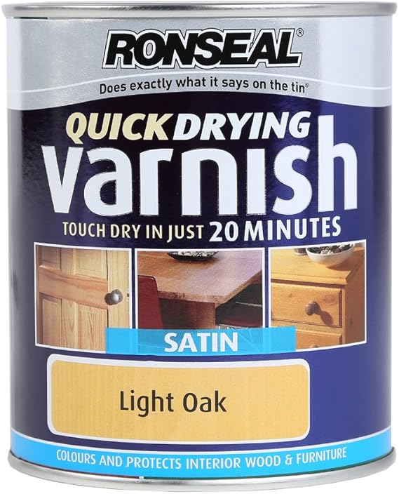 Ronseal Quick Dry Varnish Satin Light Oak 750ml Amazon.co.uk DIY & Tools