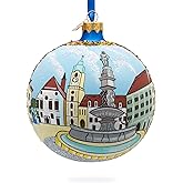 Old Town in Bratislava, Slovakia Glass Ball Christmas Ornament 4 Inches