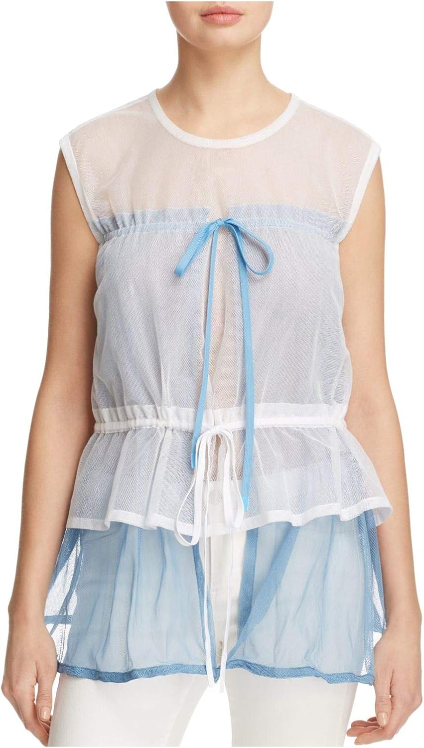 light blue sheer top