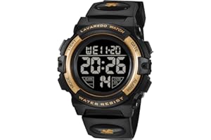 A ALPS Kids Watch,Boys Watch for 3-15 Year Old Boys,Digital Sport Outdoor Multifunctional Chronograph LED 50 M Waterproof Alarm Calendar Analog Watch for Children with Silicone Band,Kids Gift