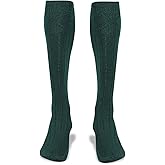 Scottish Highland Kilt Hose for Men, Ribbed Socks for USA Shoe Sizes, Wool Blend