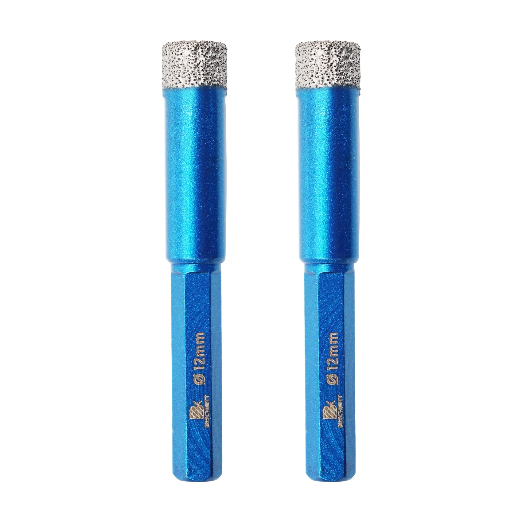 BRSCHNITT Dry Diamond Drill Bit Set - 2pcs 12mm Hole Saw Core for Porcelain Tile, Ceramic, Stone, Granite, Marble - Hex Shank Drilling Core Bit Kit โ image 1