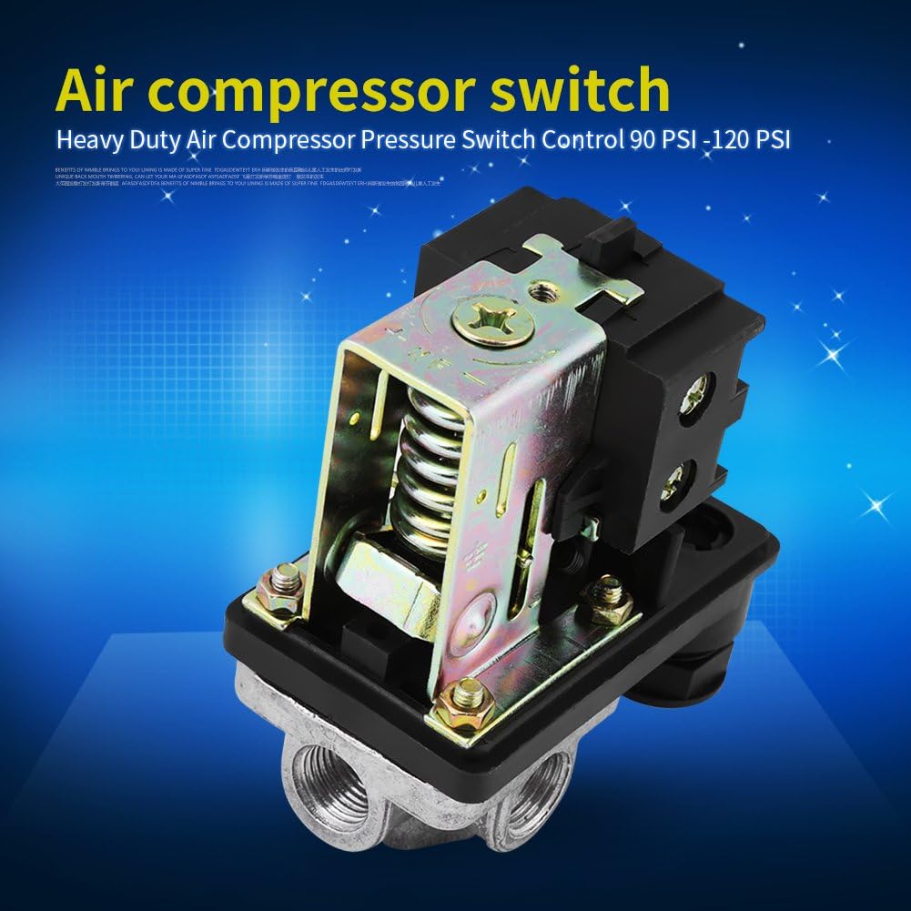 240V 16A Four Port Air Compressor Pressure Switch Control Regulator with Gauges for Fast Pressure Reduction 90PSI -120PSI - Image 5