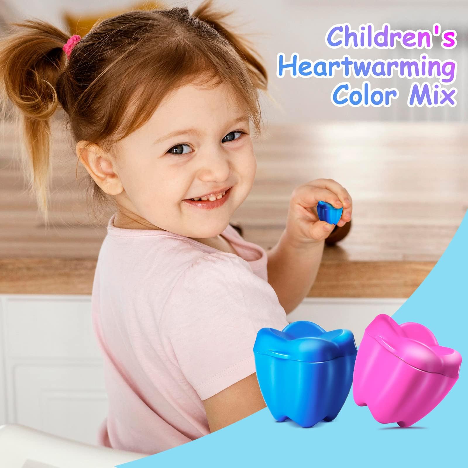 VIRHWOEA 100 PCS Colorful Tooth Savers, Plastic Tooth Boxes for Lost Teeth, Tooth Holders Savers for Kids Boys & Girls at School, Keepsake, Goodie Bag Fillers, Party Favor, Dentist Office, 5 Colors