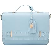 Anne Klein Womens Belted Flap Crossbody with Convertible Strap, Cloud Blue