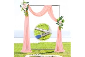 DEROFIT Wedding Arch Backdrop Stand, Heavy Duty 7FT Tall, 4FT Wide Square Rectangular Wedding Arch Frame for Parties Ceremony Birthday Baby Shower Anniversary Stainless Steel Balloon Arch Stand