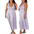 Shadowline Women’s Long Lace Bodice Nightgown  | 53” Length Sleeveless Gown