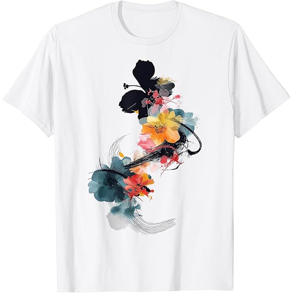 Amazon.com: Flower Art Drawing Abstract Colorful Graphic Flower T