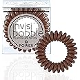 invisibobble Power Traceless Spiral Hair Ties - 3 Pack - Pretzel Brown - Strong Elastic Grip Coil Hair Accessories for Active Women - No Kink, Non Soaking - Gentle for Girls Teens and Thick Hair