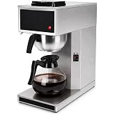 YUANHAO Commercial Coffee Maker 12-Cup with Dual Warmers, Pourover Stainless Steel Coffee Brewer Machine-120V, Compact Drip Coffee Maker for Office, Church, Break Room, Event Use